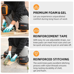 🦺 Rodilleras Profesionales de Trabajo con Gel (Naranja)