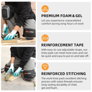🦺 Rodilleras Profesionales de Trabajo con Gel (Gris)