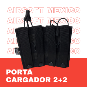 Porta Cargador Táctico 2+2 MOLLE negro sistema de montaje – Altec