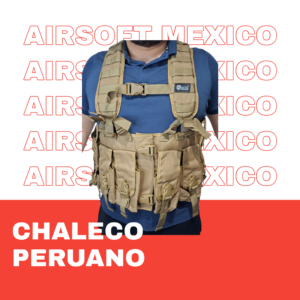 Chaleco Peruano Táctico MOLLE Coyote vista frontal – Altec Airsoft México