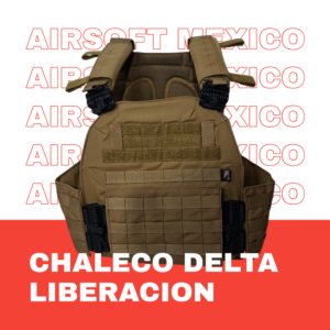 Chaleco Portaplacas Delta T-PRO Coyote vista frontal – Altec Airsoft México