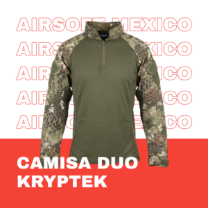 Camisa Táctica DUO Kryptek verde vista frontal – Altec Airsoft México